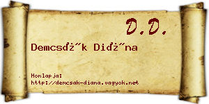 Demcsák Diána névjegykártya