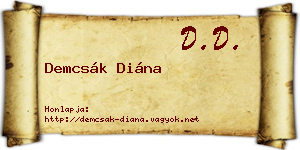 Demcsák Diána névjegykártya